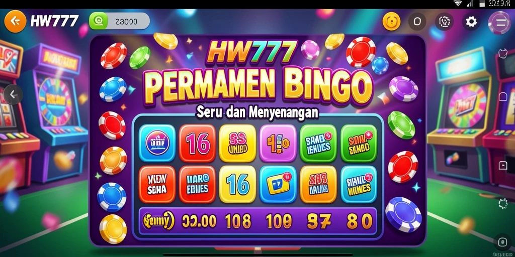Tampilan menarik dari gameplay Bingo HW777 dengan grafik colorful.
