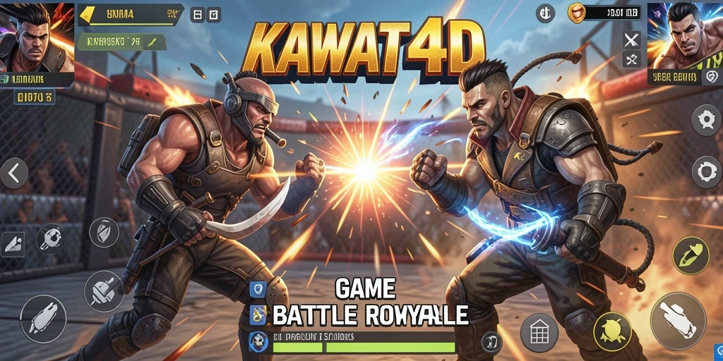 Tampilan gameplay seru di KAWAT4D dengan aksi Battle Royale yang mendebarkan.