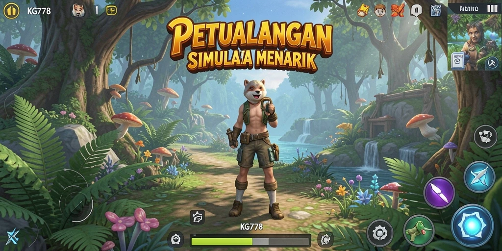 Screenshot utama KG778 menunjukkan gameplay Simulation yang mendalam dan interaktif.