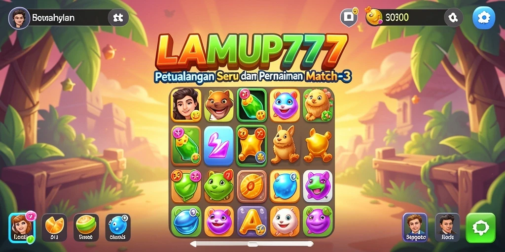 Tampilan gameplay seru LAMPU777 dengan lampu berwarna yang mencolok.