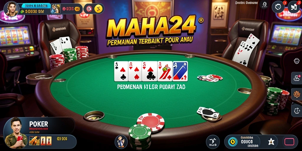 Tampilan gameplay seru dari MAHA24 yang menghadirkan Poker dalam genggaman Anda.