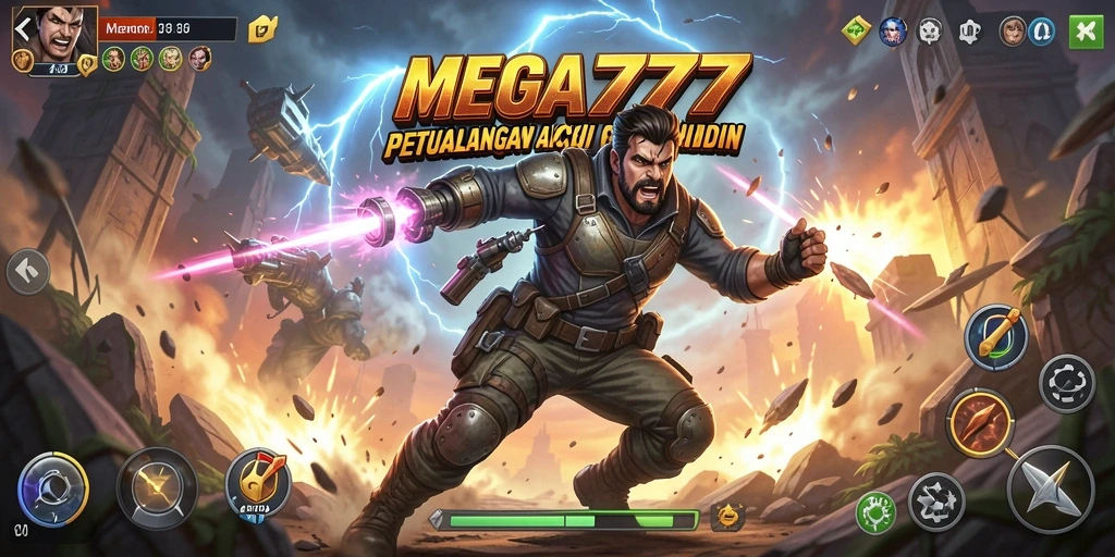 Tampilan menegangkan dalam aksi gameplay MEGA777.