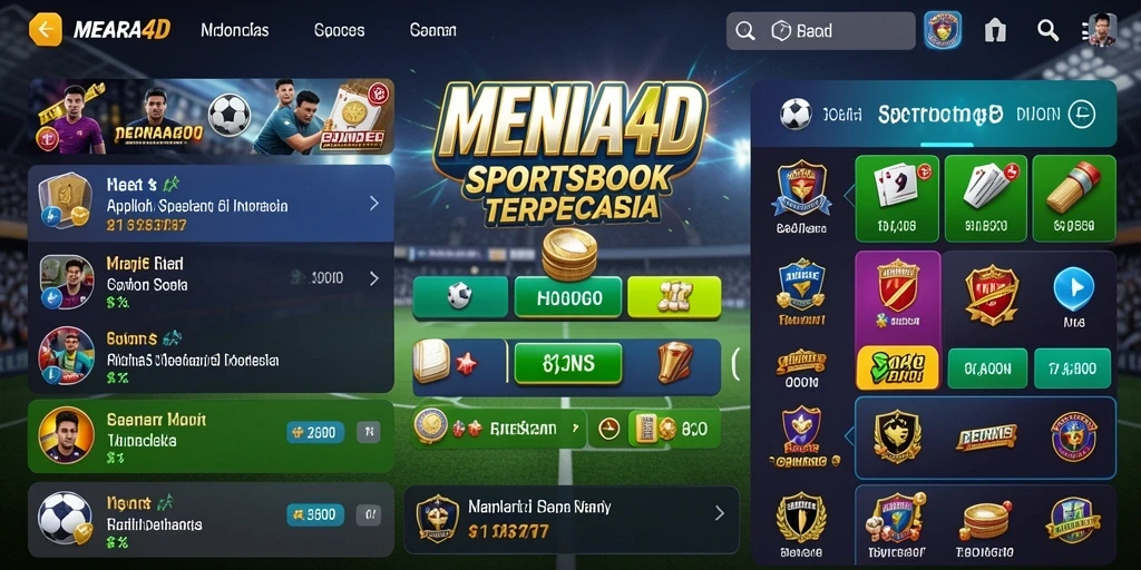 Tampilan gameplay Sportsbook yang menarik dan informatif.