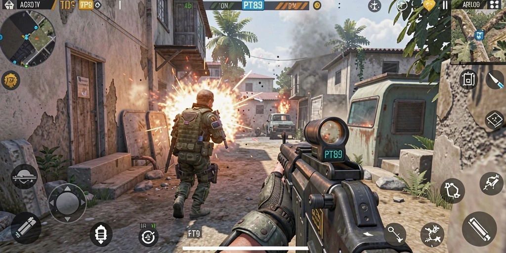 Tampilan gameplay PT89 yang penuh aksi dan mendebarkan.