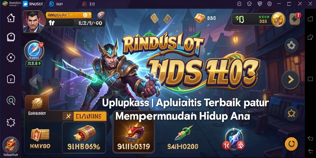 Tampilan antarmuka RINDUSLOT yang sederhana dan mudah dinavigasi.