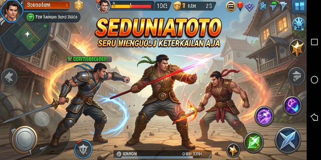 Tampilan gameplay pertarungan yang intens dan mendebarkan.