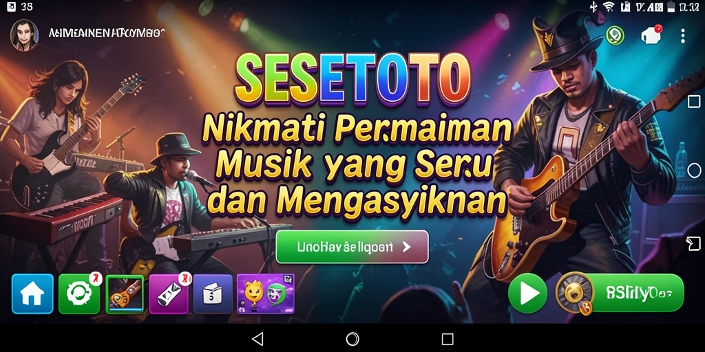 Tangkapan layar gameplay SESETOTO menunjukkan pemain menikmati permainan musik.