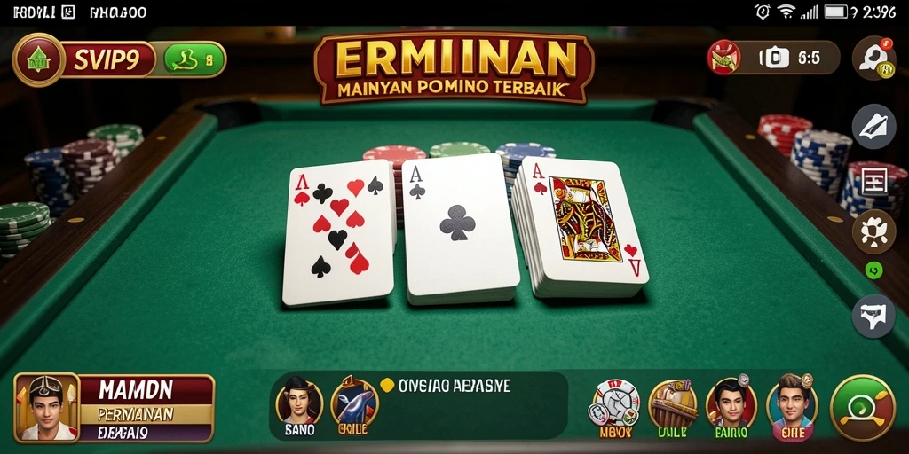 Screenshot SVIP9 menampilkan gameplay Domino yang seru dan interaktif.