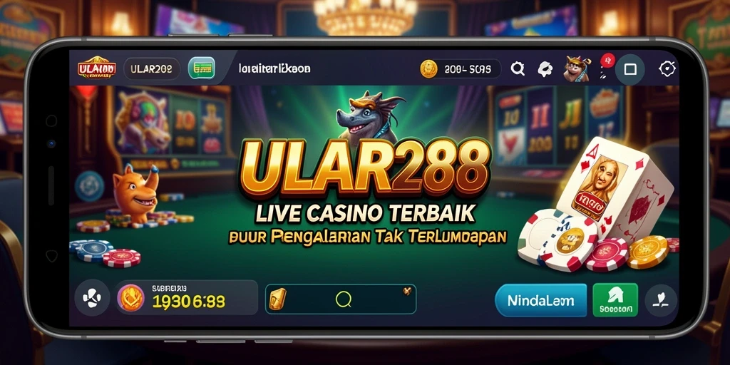 Screenshot gameplay ULAR288 menampilkan keseruan permainan Live Casino dengan dealer profesional.