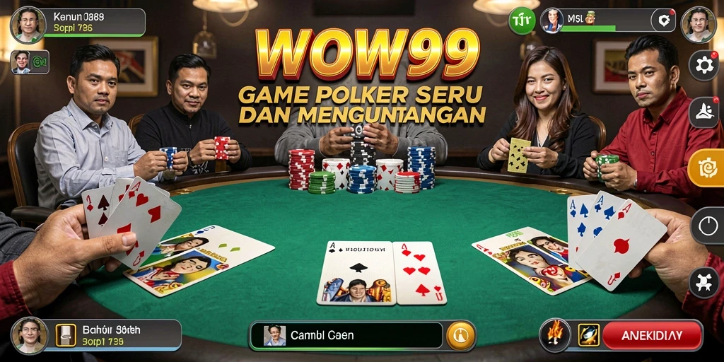 Gameplay seru WOW99 menampilkan suasana kompetitif dalam permainan Poker.